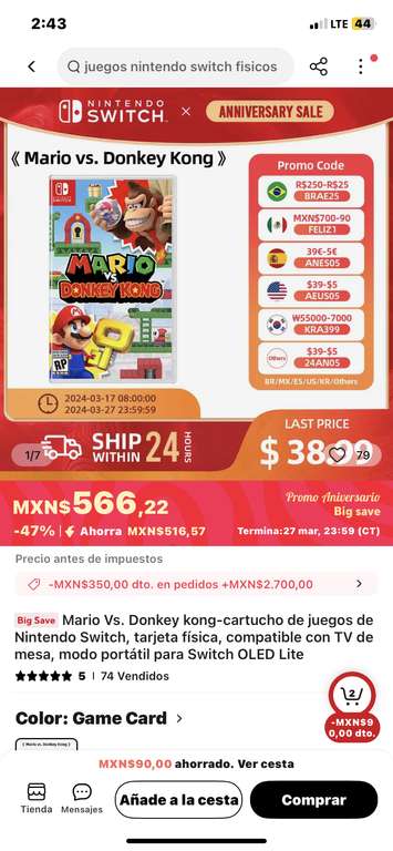 AliExpress: Mario vs Donkey Kong | Nintendo Switch