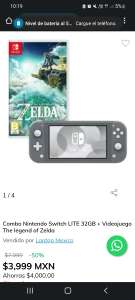 Claro shop: Combo Nintendo Switch LITE 32GB + Videojuego The legend of Zelda y TDCD | Pagando con banorte