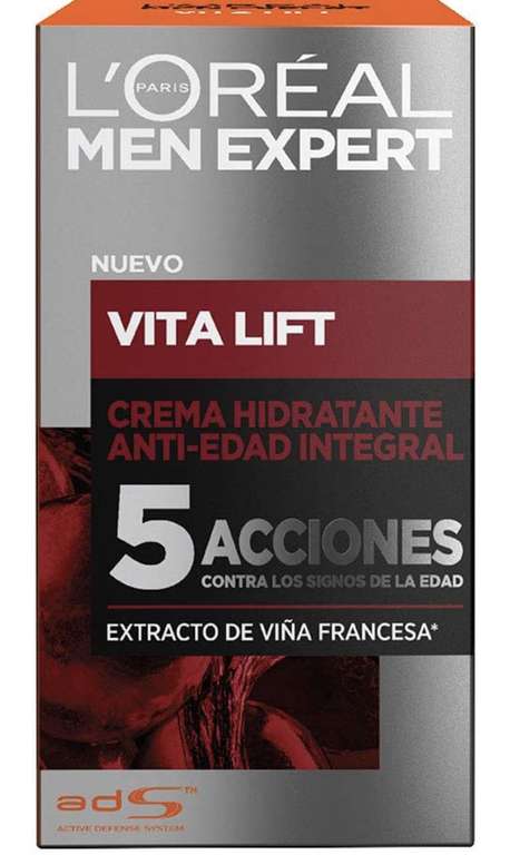 Amazon: Men Expert Crema antiarrugas para hombre vitalift (2-pack), 217 grams, 100 mililitro, 2