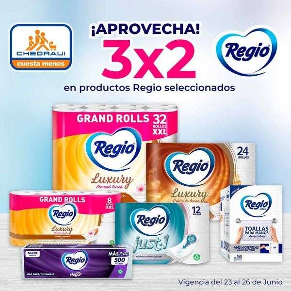 Chedraui: 3 x 2 en productos Regio seleccionados