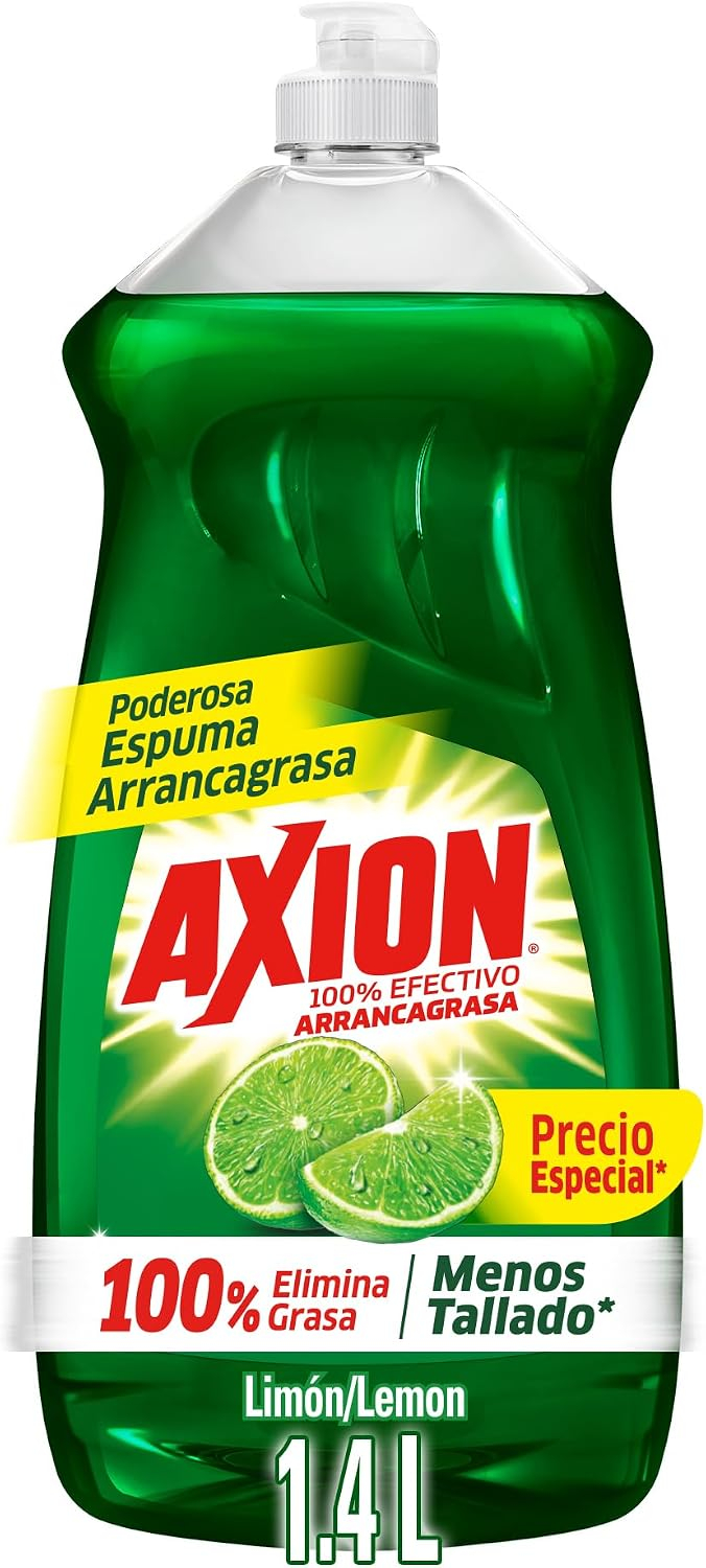 Amazon: 2 Axion Lavatrastes Líquido Limón 100% Efectivo Arrancagrasa 1.4 Lt