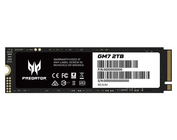 CyberPuerta: SSD Acer Predator GM7 NVMe 2TB PCI Express 4.0 M.2 7200 MB/s 6300 MB/s