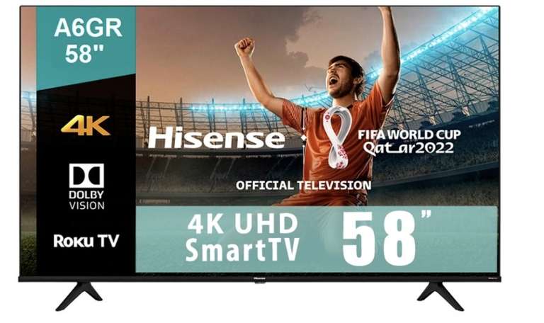 Walmart: Hisense 58 Pulgadas 4K Ultra HD Smart TV LED 58A6GR