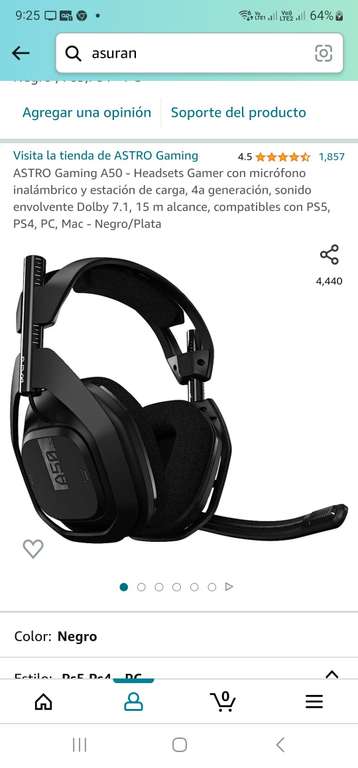 Amazon [Remates de Almacén]: Headset ASTRO Gaming A50