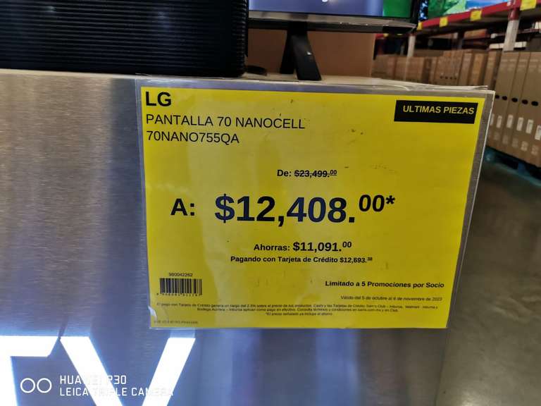 Pantalla LG 55 Pulgadas NanoCell 4K AI ThinQ a precio de socio
