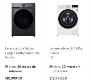 Walmart: Lavasecadora LG 12 kg con BBVA