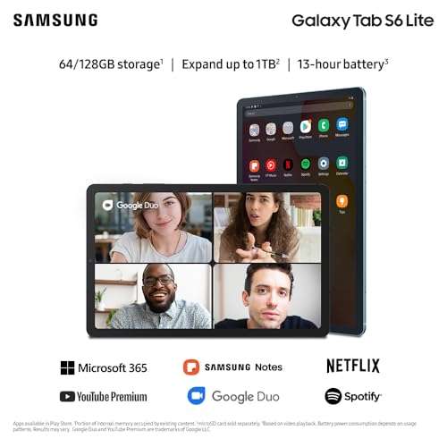 Amazon: SAMSUNG Galaxy Tab S6 Lite Tablet Android de 10.4 pulgadas 64 GB con batería de larga duración, bolígrafo S incluido