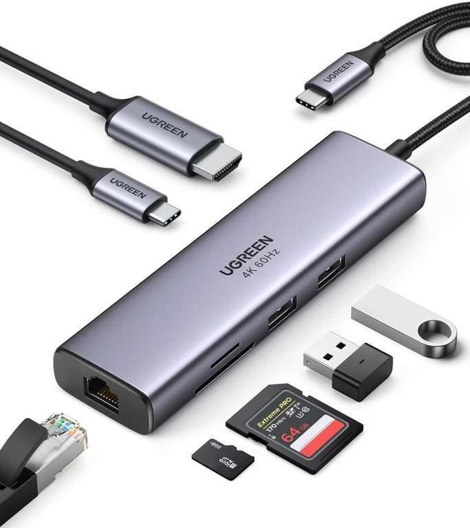 Amazon: UGREEN USB C Hub, Adaptador Multipuerto 7 en 1