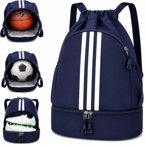 Amazon: Mochila Deportiva con Cordón, Estilo B - Azul,Negro