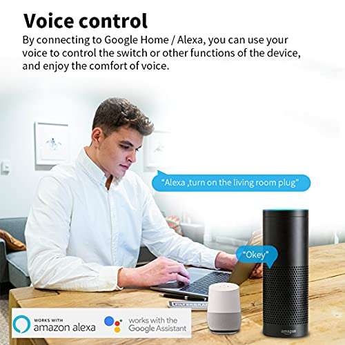 Amazon: Enchufe Inteligente Wifi, Smart Plug Compatible Con Amazon Alexa, Google Home y IFTTT. Control de Voz, Temporización (2 Packs)