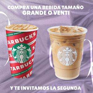 Starbucks: Compra una Bebida Grande o Venti y te Llevas Otra GRATIS (24 al 30 de enero)