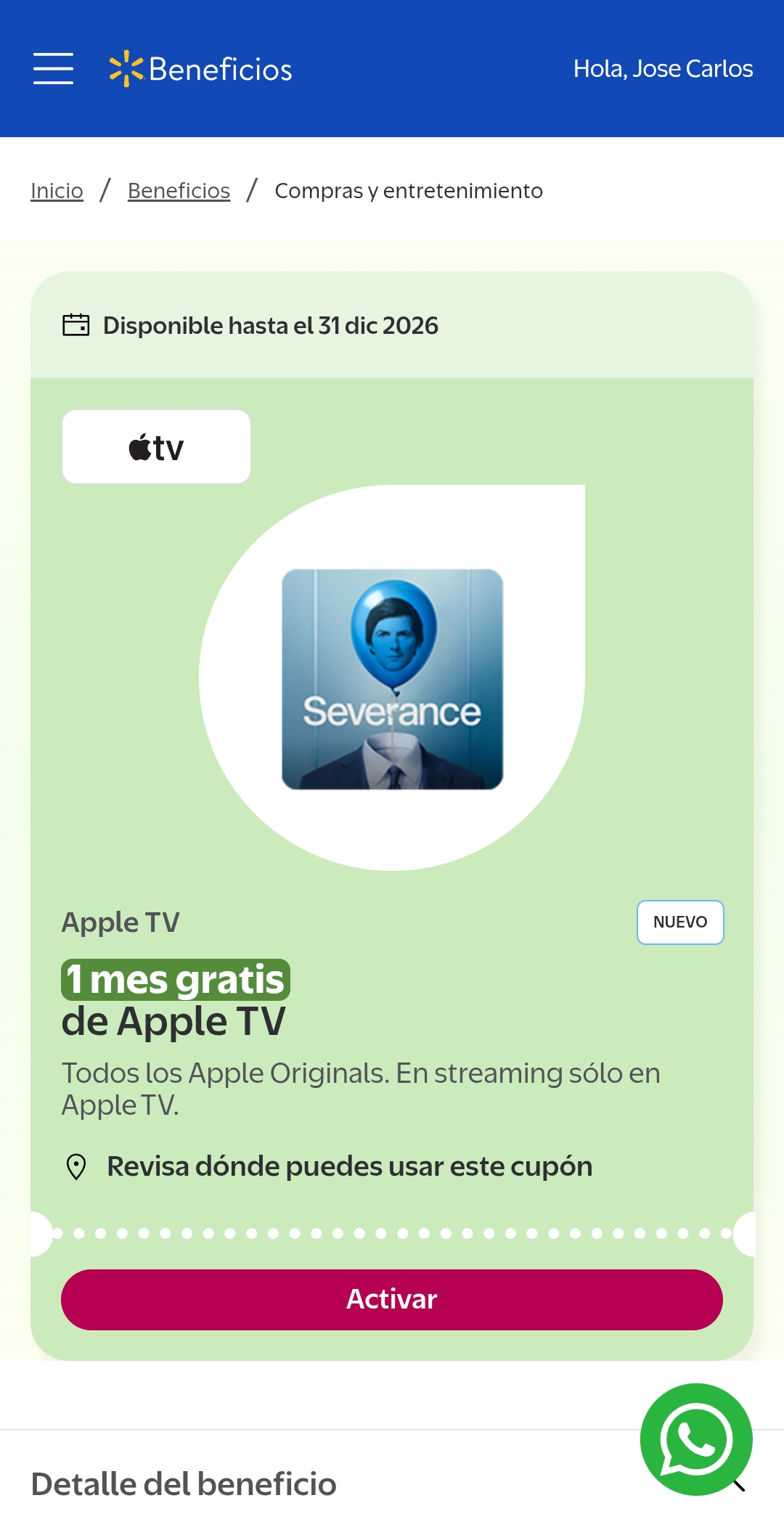 Walmart: Apple tv+ beneficios 1 mes como nos gusta .. Gratis