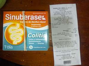 Farmacias Similares - Sinuberase Colitis (4 billones UFC) 15 ampolletas x$267.30 (a 3.56 el ml) - Iguala