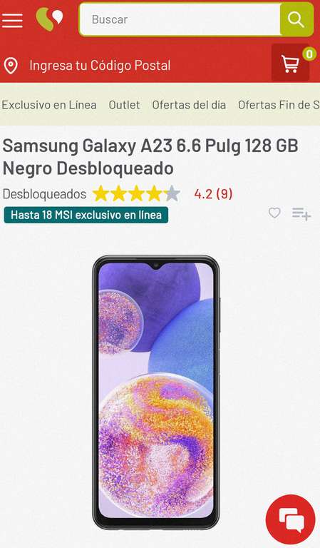 Soriana en línea. Samsung Galaxy A23 128gb