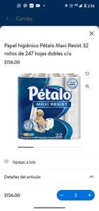 Walmart: 64 Rollos de Papel higiénico Pétalo Maxi resist por $212