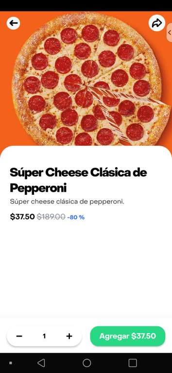 Rappi: Pizza super cheese de pepperoni en Little Caesars