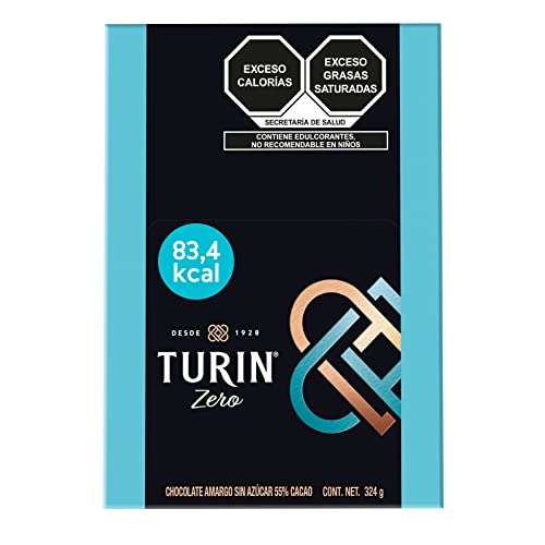 Amazon: Chocolate Turin Zero 84 kcal c/u, 18 barras | envío gratis con Prime