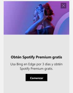 Microsoft Rewards: 3 meses gratis de Spotify usando bing 3 dias
