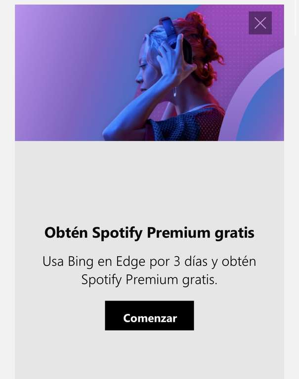 Microsoft Rewards: 3 meses gratis de Spotify usando bing 3 dias