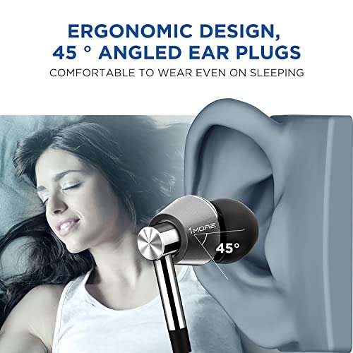 Amazon: 1MORE - Auriculares in-ear de alta resolución, Triple Conductor, Plateado, Triple Driver In-Ear
