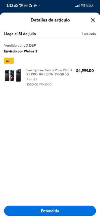 Walmart: Celular Xiaomi Poco POCO X5 PRO 8GB CON 256GB 5G