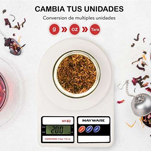 Amazon: MAYWARE Báscula Digital de Cocina HY-B2