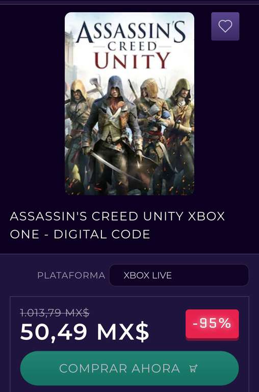 CDKeys Assassin's Creed Unity Xbox One - Digital Code