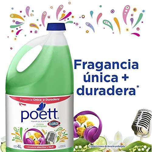 Amazon: Limpiador Líquido Desinfectante Poett Música en Primavera 4 Lt