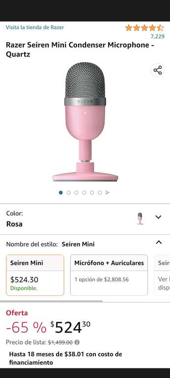 Amazon: Razer Seiren Mini Condenser Microphone - Quartz