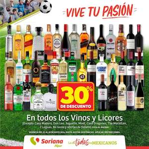 Soriana: Volante de Ofertas del Miércoles 15 al Lunes 20 Mayo | 30% en todos los vinos y licores y más