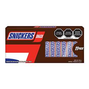 Amazon: SNICKERS - Chocolate con Leche Relleno de Caramelo & Cacahuate - 11 Pack - 236g