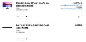 Samsung Store - Monitor Curvo 27" (Diseño sin bisel) + Barra de Sonido 2.0 CH