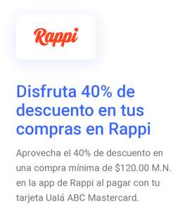 Ualá: 40% de descuento en Rappi (compra mínima 120)