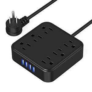 Amazon: Regletas Eléctricas con USB,Multicontacto USB,6 Salidas con 4 Puertos USB