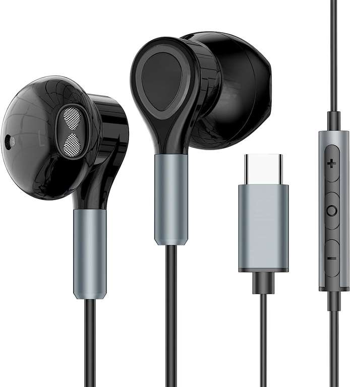 Amazon: Audífonos Tipo C,Audífonos De Cable,Cancelación de Ruido,Audifonos Hi-Fi Con Micrófono Y Control de Volumen,Diseño Magnético