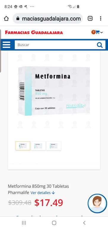 Farmacias Guadalajara: Metformina de 850 mg