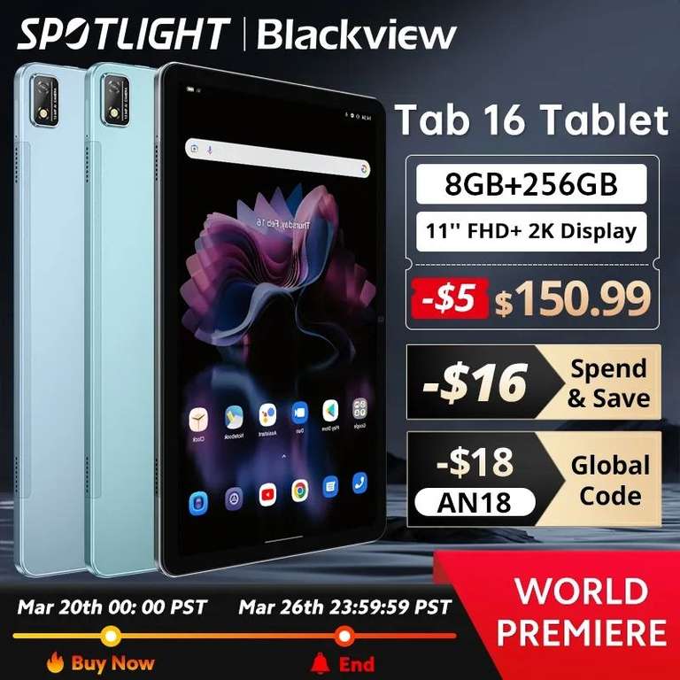 AliExpress: Tablet blackview 8/256 7680 mAh