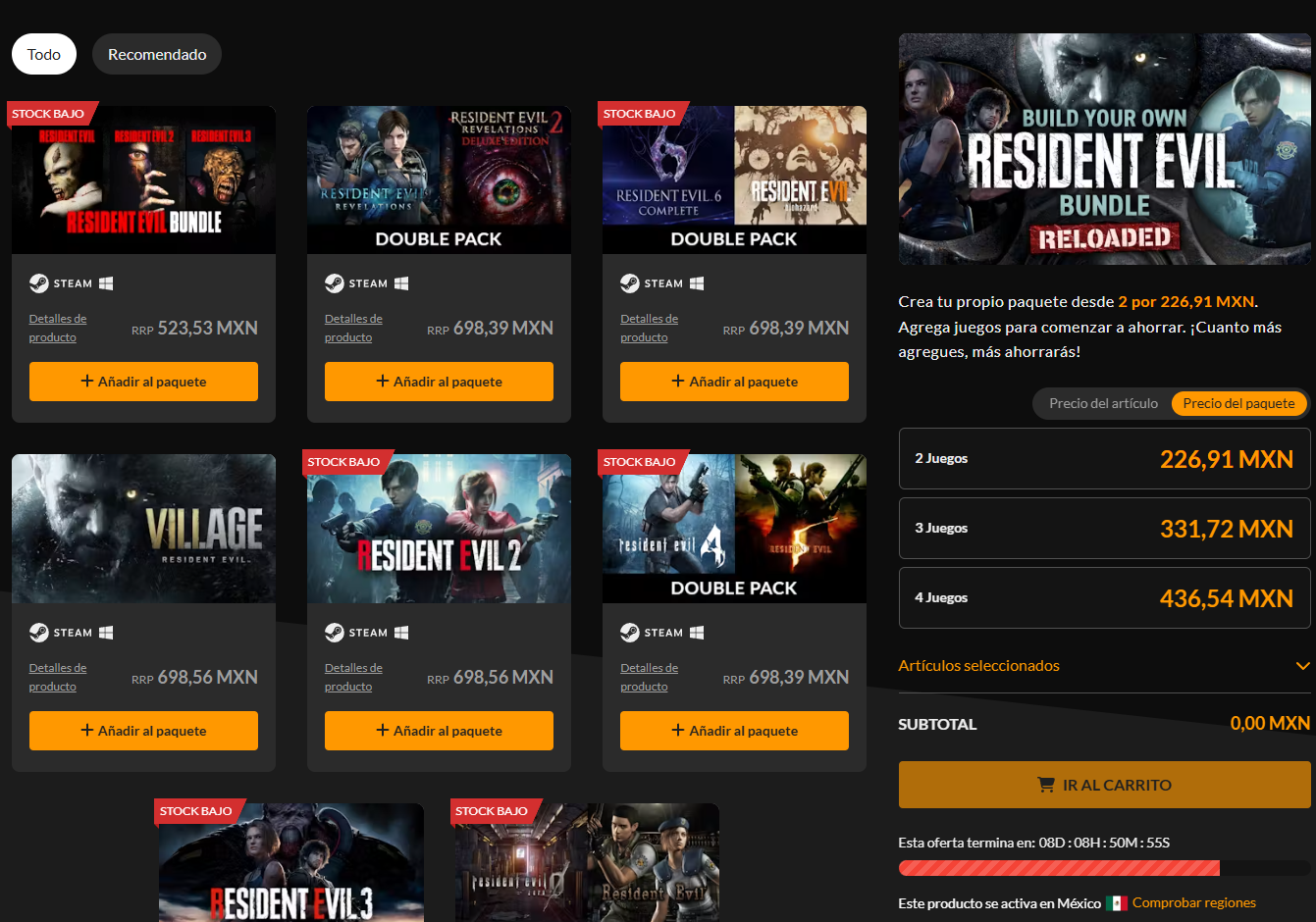 Bundle RE Steam - Fanatical (RE Clasicos los 3 por 113)