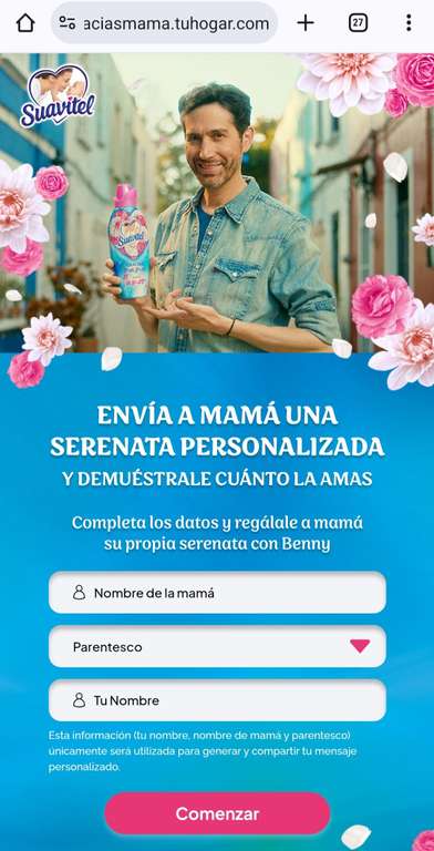 Serenata gratis para Mamá con Benny Ibarra (video y postal) suavitel