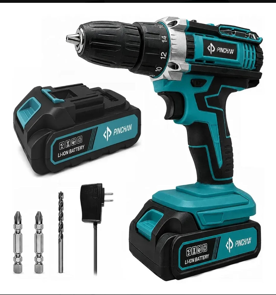 Mercado Libre-KitDeTaladro Inalámbrico Destornillador Eléctrico Azul Pinchan 2000 RPM Incluye batería y cargador Iluminación LED 50 Hz/60 Hz