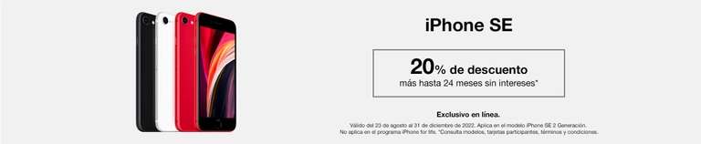iShop: iPhone SE 2 generacion con 20% y 24 MSI
