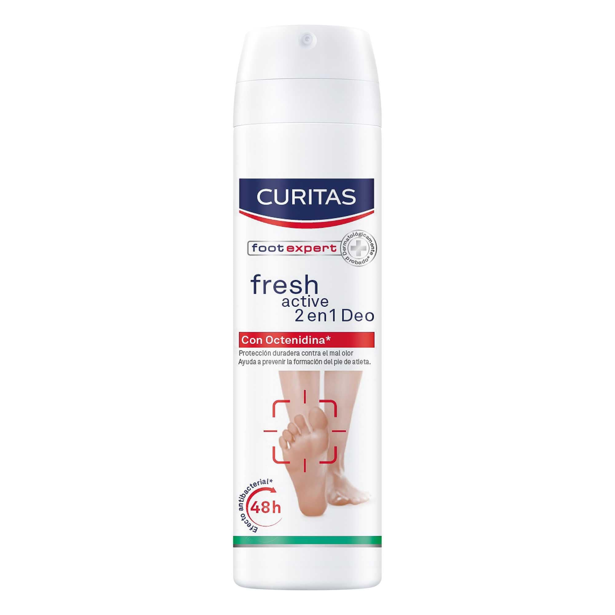 AMAZON: CURITAS Desodorante Antitranspirante para pies en Spray Fresh Active 2 en 1, 150 ml (Planea y Ahorra)