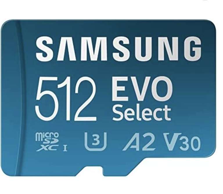 Amazon: Samsung Evo Select Micro SD 512GB + Adaptador | Precio antes de pagar