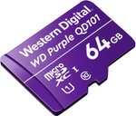 Amazon: Western Digital Memoria MicroSDXC Purple - 64GB - Clase 10 - U1 - para Videovigilancia