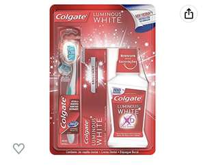 Amazon: Colgate Luminous White Cepillo + Pasta Dental + Enjuague, Kit de Limpieza Bucal
