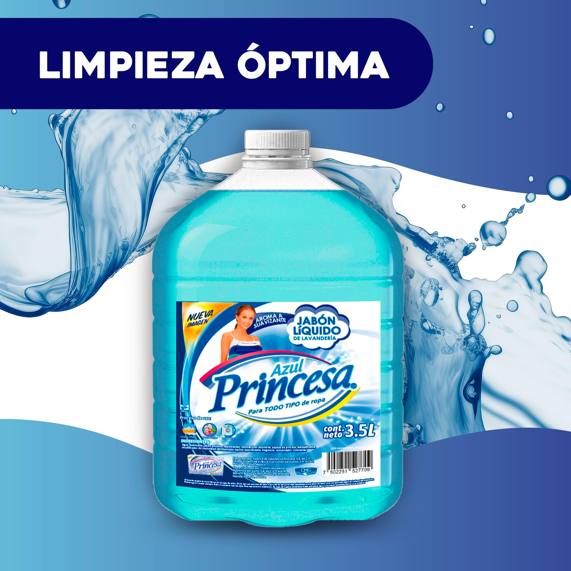AMAZON: JABON DE LAVANDERIA LIQUIDO AZUL PRINCESA 3.5LT