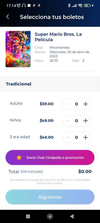 Cinepolis Miramontes CDMX: Preventa Super Mario Bros a precio especial de miércoles