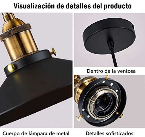 Amazon: Luz Colgante Industrial,Vintage Edison Lámpara Colgante de Techo Lámpara Industrial