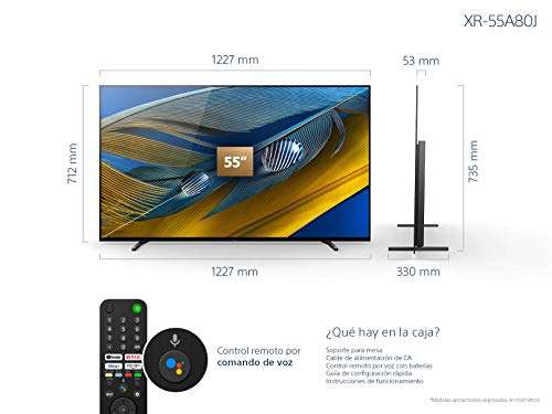 Amazon: Sony Pantalla 4K OLED TV BRAVIA XR 55 Pulgadas 55A80J 120Hz