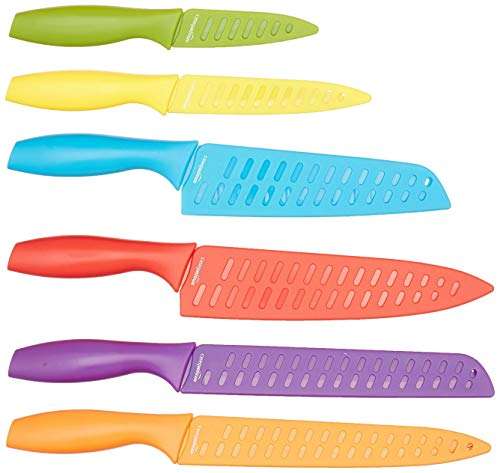 Amazon: 2x1 Juego de cuchillos de colores, 12 piezas - Amazon Basics